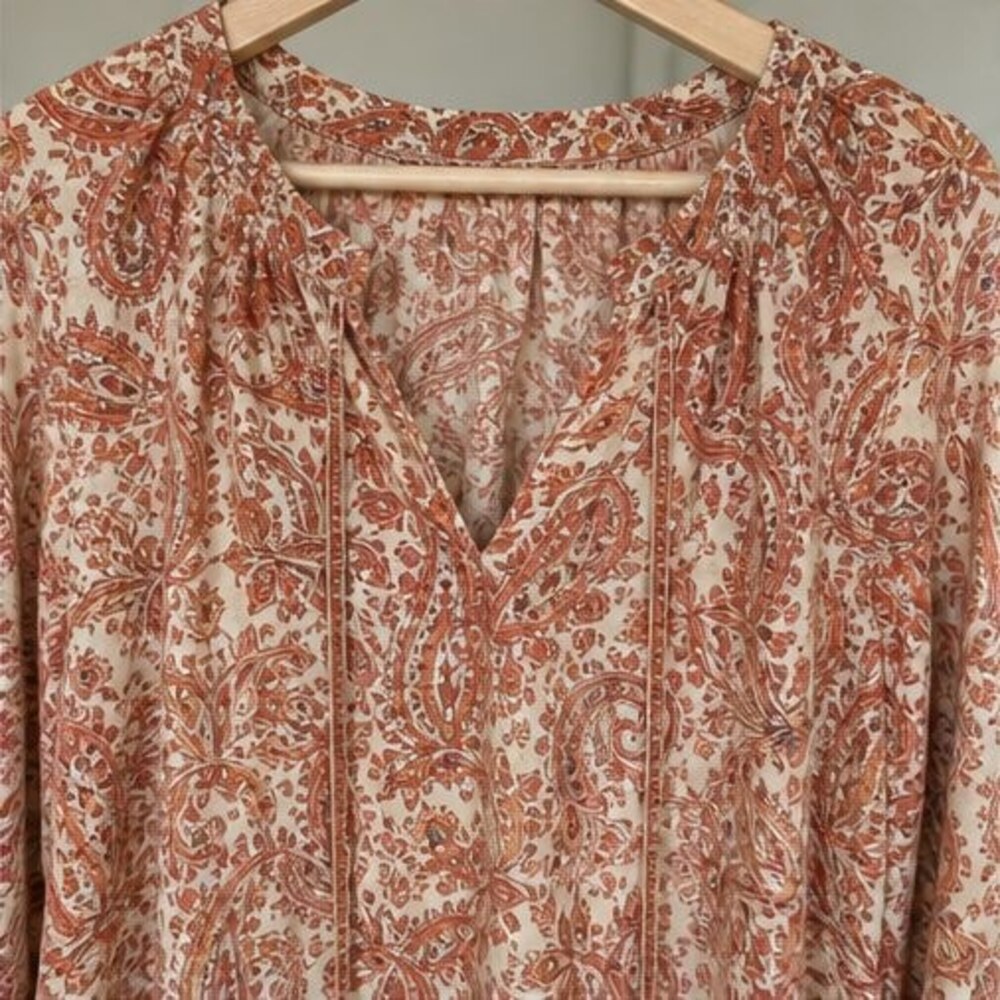 Rust Wrap Blouse - Picture 4 of 6